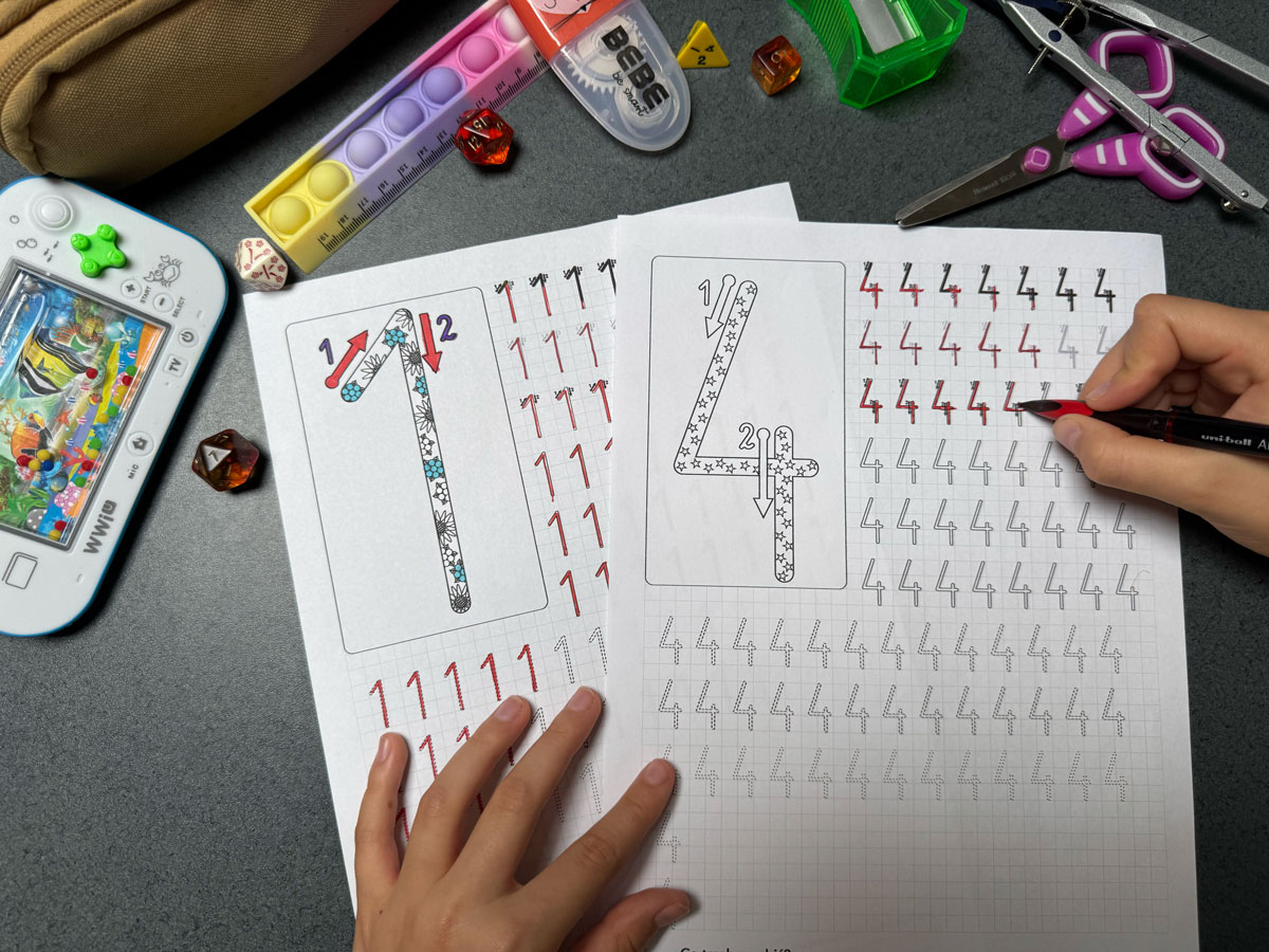 20 Kart Pracy - Ćwiczenie pisania cyfr 3