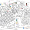 Zestaw 11 Plansz Matematycznych do Kolorowania dydaktyczny