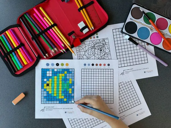 Zestaw 11 Plansz Matematycznych do Kolorowania  dydaktyczny
