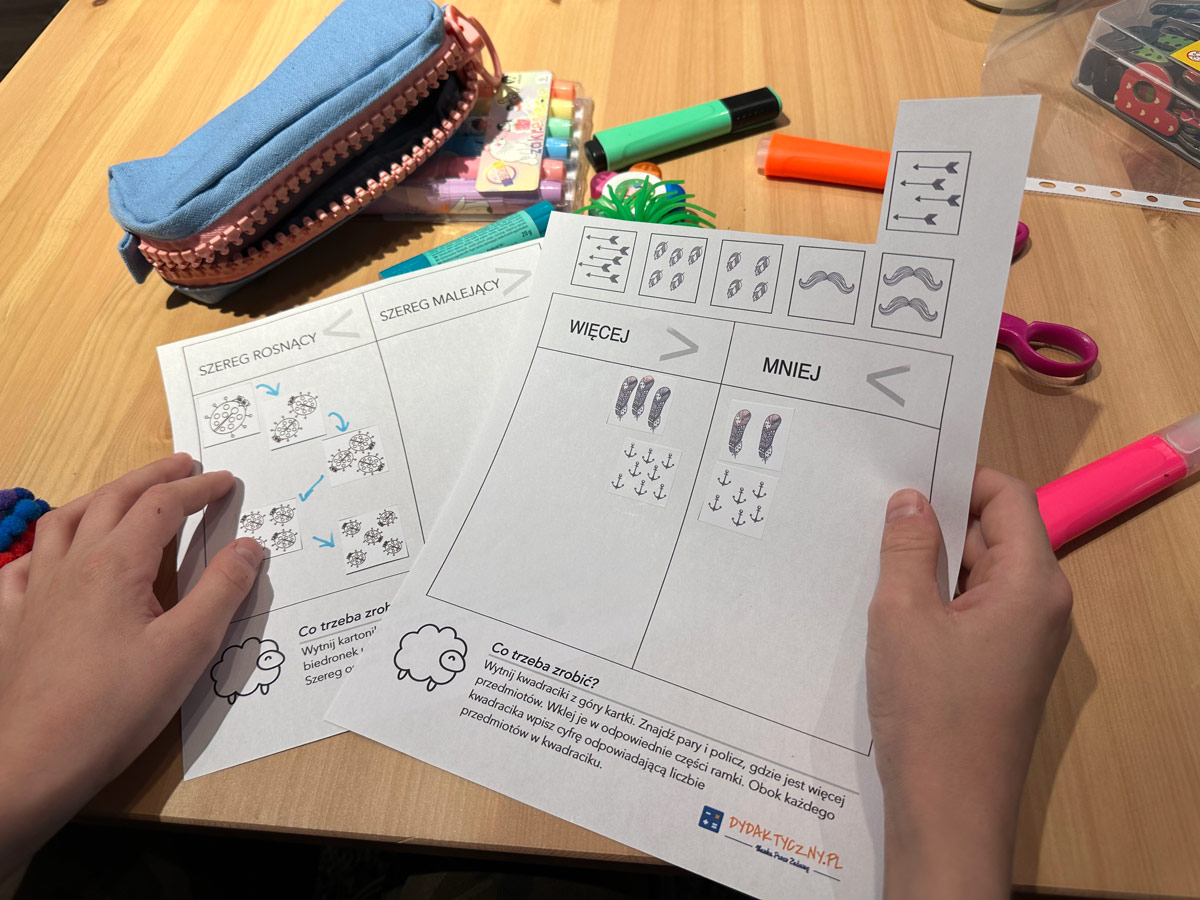 10 Kart Pracy Mniej - Więcej matematyka-wiecej-mniej