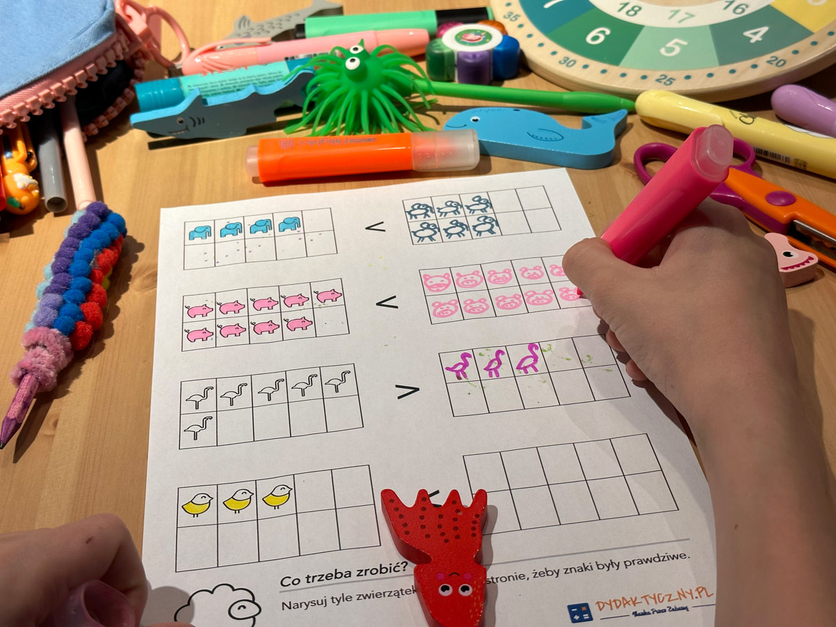 10 Kart Pracy Mniej - Więcej matematyka-wiecej-mniej