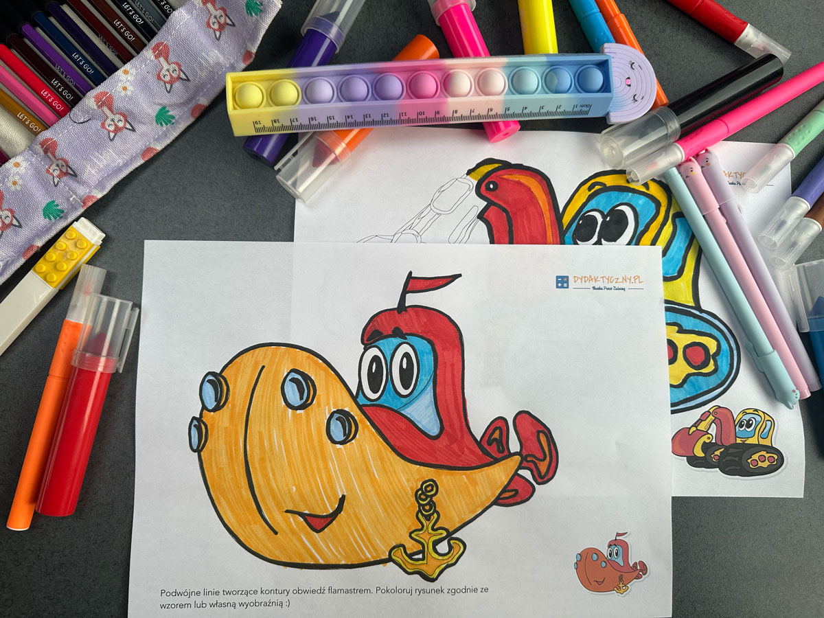 Zestaw 9 Kolorowanek - Autka linia ciągła 3