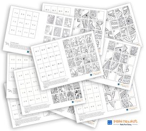 10 Kart Pracy - Puzzle matematyczne - tabliczka mnożenia dydaktyczny