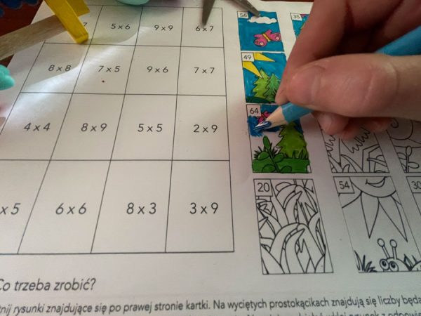 10 Kart Pracy - Puzzle matematyczne - tabliczka mnożenia dydaktyczny