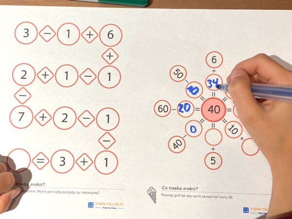 14 Kart Pracy „Logiczne Myślenie – 42 Zadania” Matematyka wiek 7- 10 Lat dydaktyczny