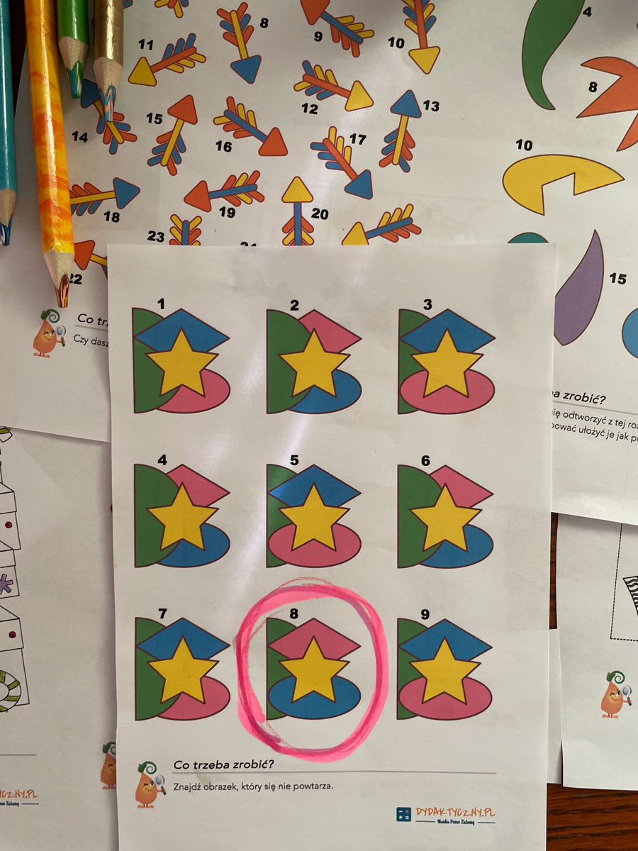 9 Kart Pracy "Mądra główka" Wiek 5-8 Lat IMG