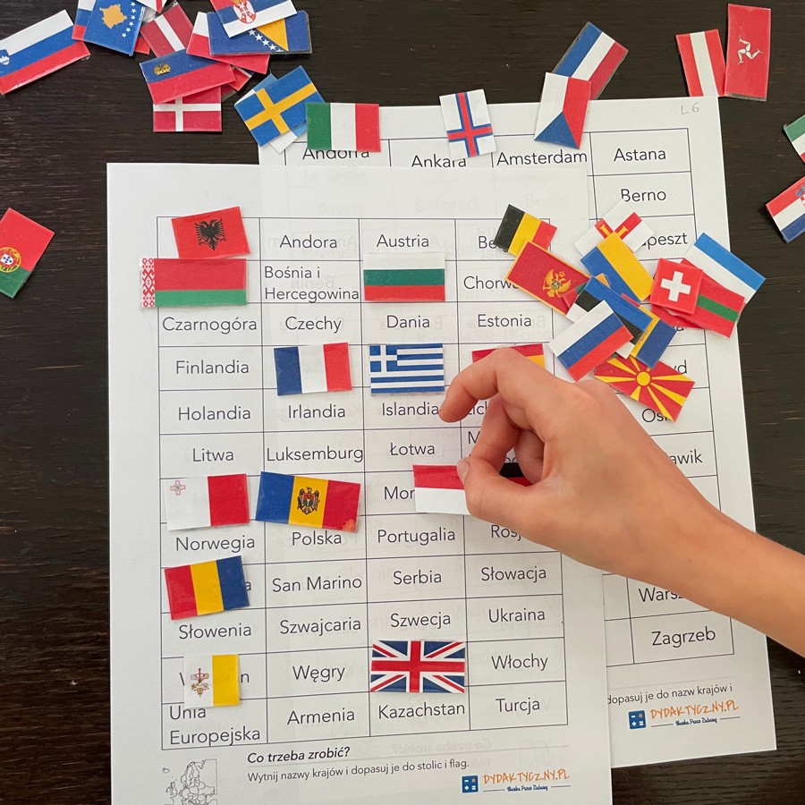 18 Kart Pracy - Flagi, państwa i stolice Europy - Palcem po mapie cz. I 14-Kart-Pracy-Flagi-panstwa-i-stolice-Europy-2