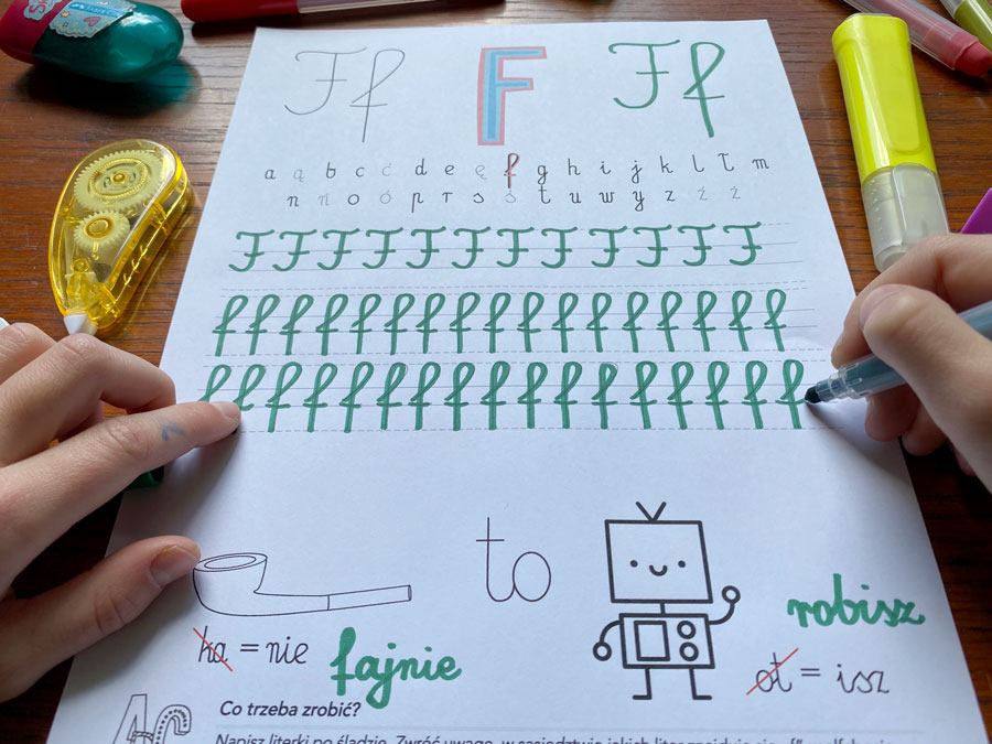 46 Kart Pracy - Alfabet - pismo odręczne 46-kart-pracy-alfabet-pismo-odreczne-dydaktyczny.pl-1