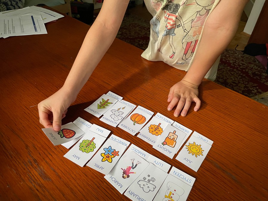 Karty Pracy – Poznaj Miesiące + 2 gry „Gra w Literki” oraz „Memory polsko-angielskie” Karty Pracy Miesiace dydaktyczny