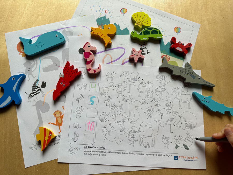 13 Kart Pracy „Ćwiczenia rączki i główki ze zwierzątkami” ---kart-pracy-cwiczenia-raczki