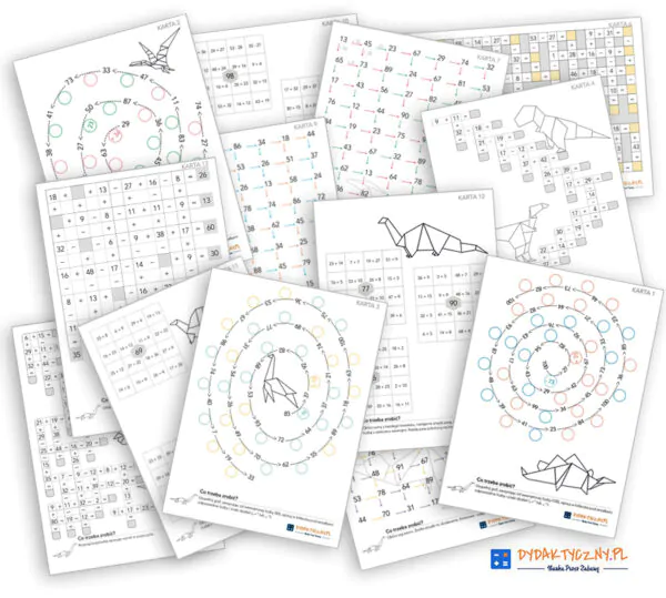 13 Kart Pracy – Diagramy matematyczne. Dodawanie i odejmowanie do 100 + Karty Odpowiedzi  dydaktyczny