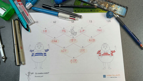 13 Kart Pracy - Dodawanie do 1000 -> ponad 300 działań dydaktyczny