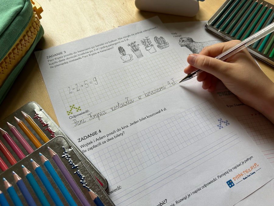 15 Kart Pracy - Zadania tekstowe - dodawanie, odejmowanie w zakresie do 10 zadania-tekstowe