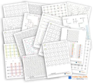 18 Kart Pracy – Ogromny zestaw krzyżówek i diagramów – mnożenie i dzielenie do 100 [plus karty odpowiedzi]  dydaktyczny