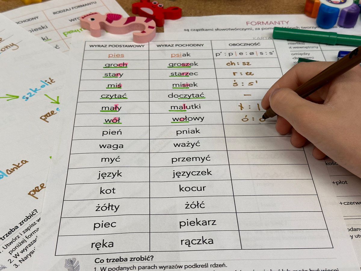 16 Kart Pracy - Słowotwórstwo slowotworstwo