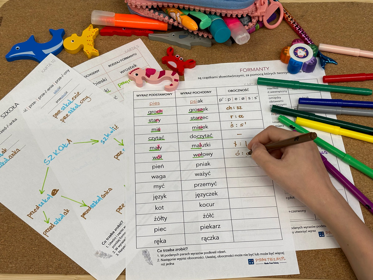 16 Kart Pracy - Słowotwórstwo slowotworstwo