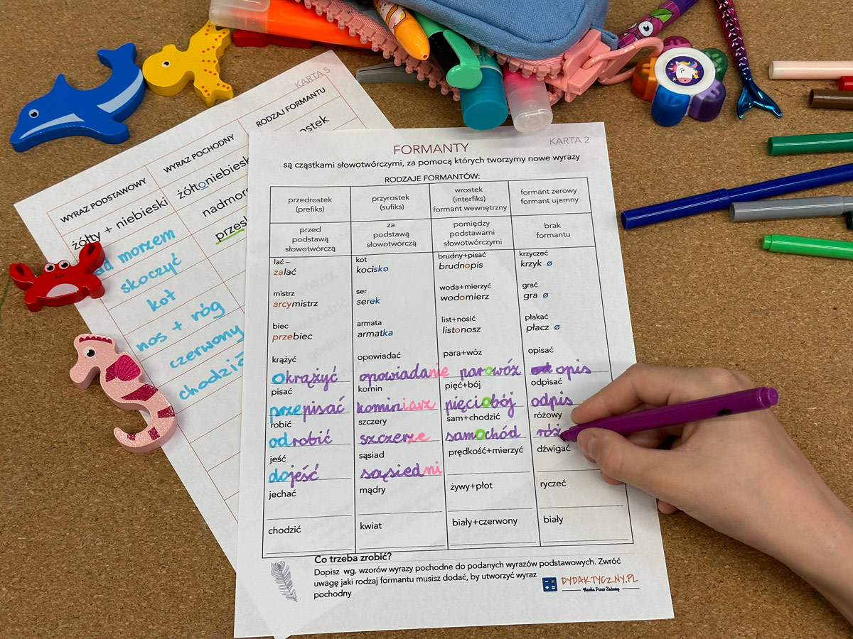 16 Kart Pracy - Słowotwórstwo slowotworstwo