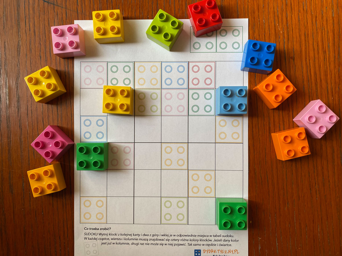 24 Karty Pracy - Ćwiczenia z klockami - Sudoku + Odwzorowywania + Odbicia 24-karty-pracy-cwiczenia-z-klockami-dydaktyczny.pl-3