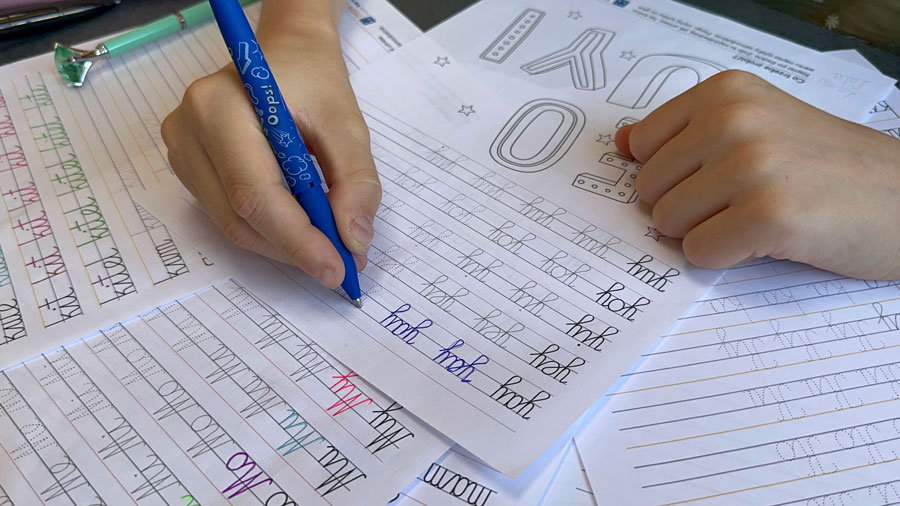 59 Kart Pracy - Sylaby i Wyrazy - Pismo Odręczne - Łączenie liter - Gigantyczny Zestaw Sylaby-i-Wyrazy