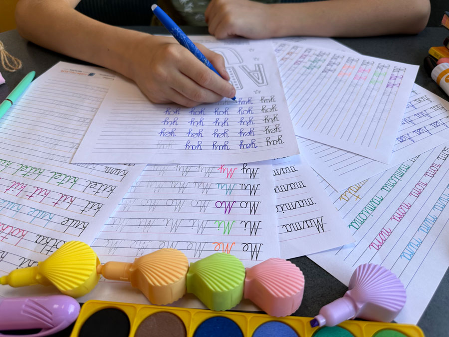 59 Kart Pracy - Sylaby i Wyrazy - Pismo Odręczne - Łączenie liter - Gigantyczny Zestaw Sylaby-i-Wyrazy