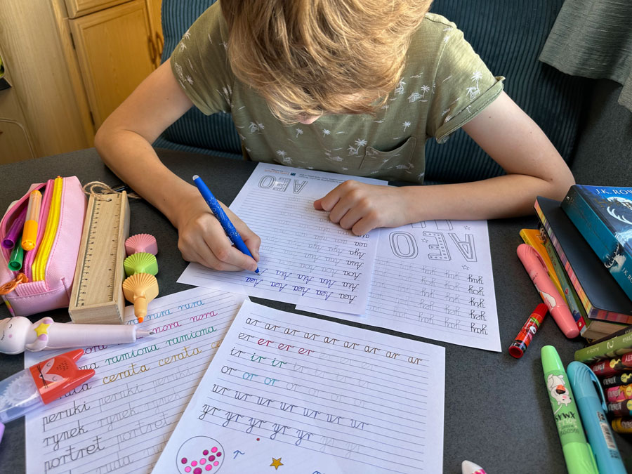 59 Kart Pracy - Sylaby i Wyrazy - Pismo Odręczne - Łączenie liter - Gigantyczny Zestaw Sylaby-i-Wyrazy