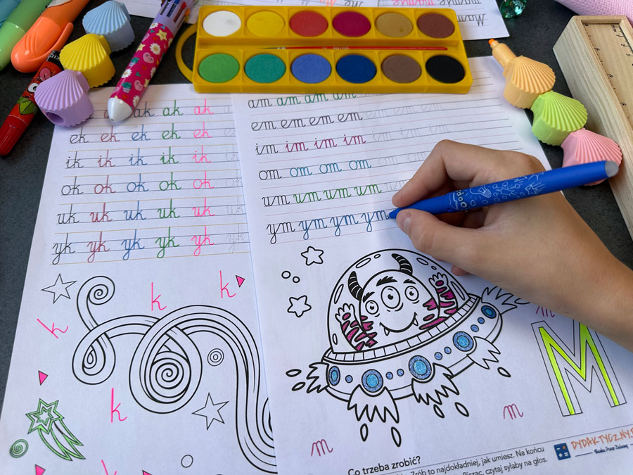 59 Kart Pracy - Sylaby i Wyrazy - Pismo Odręczne - Łączenie liter - Gigantyczny Zestaw Sylaby-i-Wyrazy