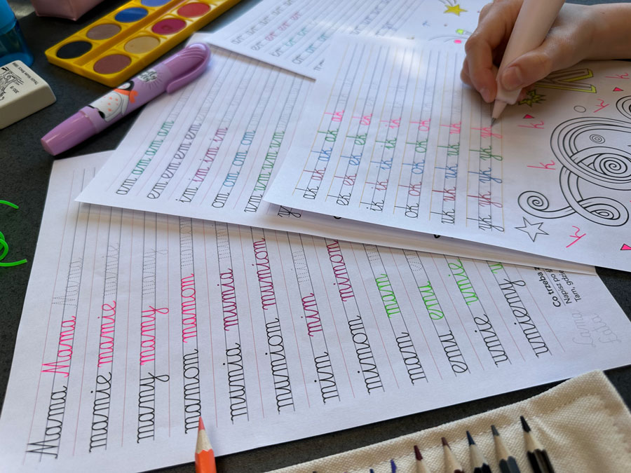 59 Kart Pracy - Sylaby i Wyrazy - Pismo Odręczne - Łączenie liter - Gigantyczny Zestaw Sylaby-i-Wyrazy