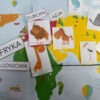 Duży zestaw przyrodniczo-geograficzny "Zwierzęta kontynentów" - Kolory Montessori dydaktyczny