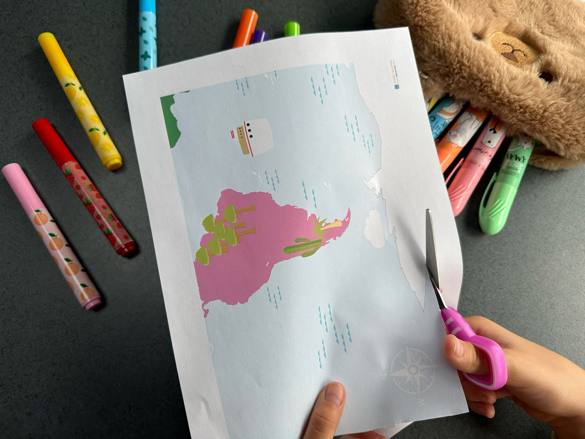 Duży zestaw przyrodniczo-geograficzny "Zwierzęta kontynentów" - Kolory Montessori 6