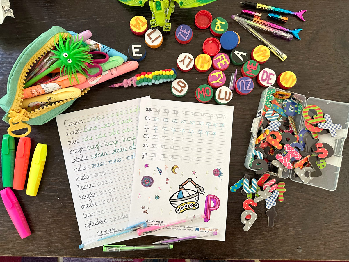 59 Kart Pracy - Sylaby i Wyrazy - Pismo Odręczne - Łączenie liter - Gigantyczny Zestaw literki