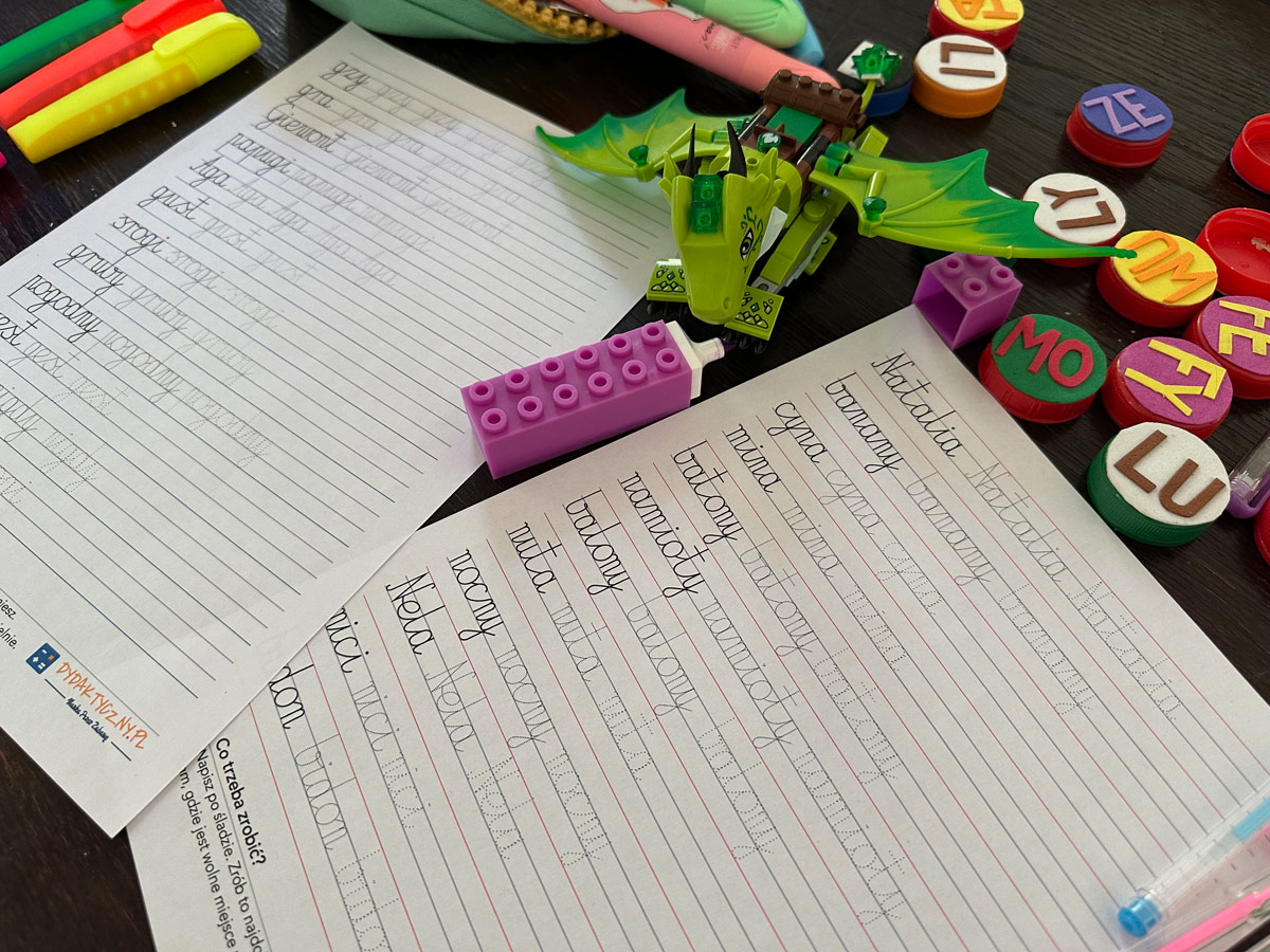 59 Kart Pracy - Sylaby i Wyrazy - Pismo Odręczne - Łączenie liter - Gigantyczny Zestaw literki