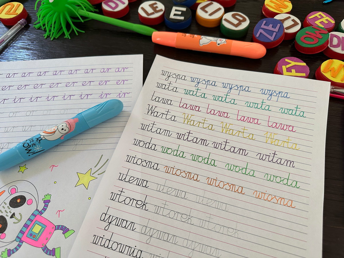 59 Kart Pracy - Sylaby i Wyrazy - Pismo Odręczne - Łączenie liter - Gigantyczny Zestaw literki