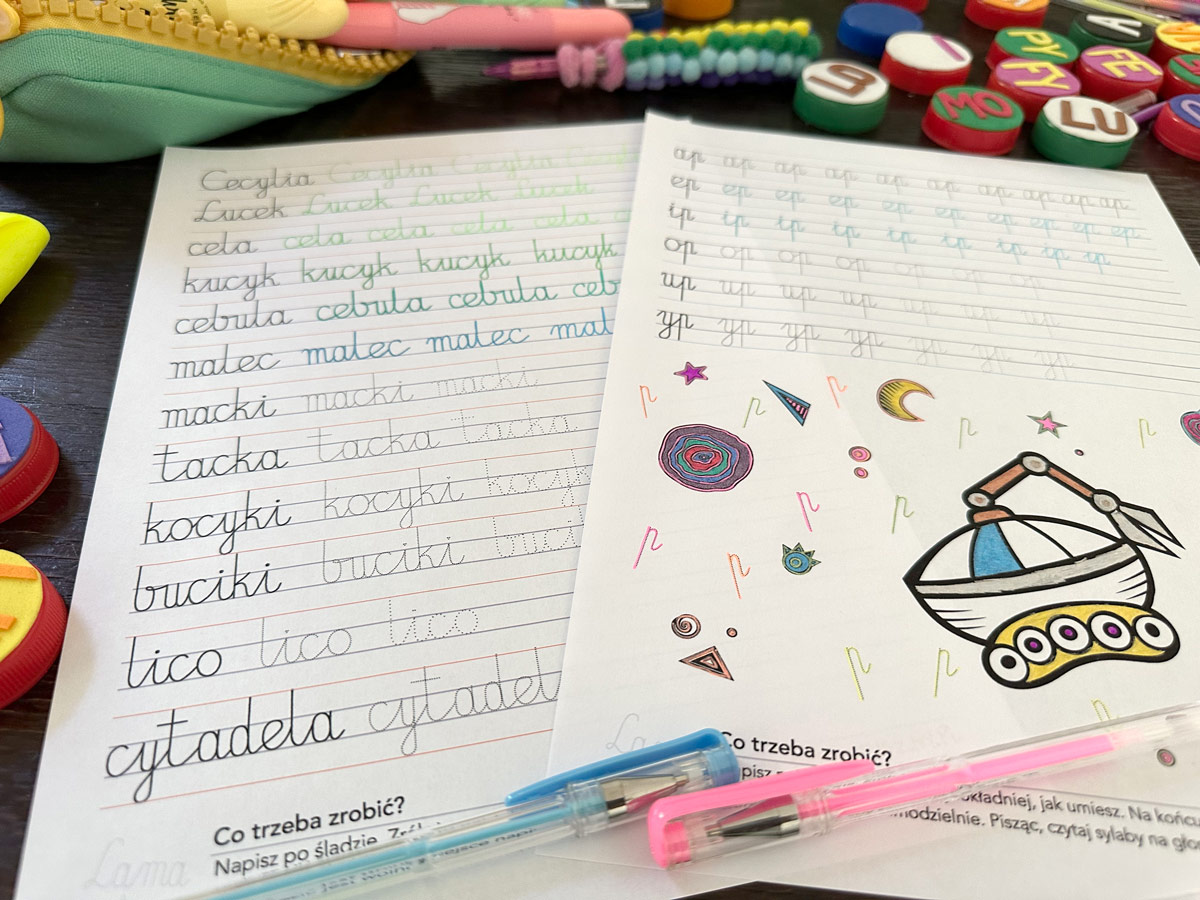 59 Kart Pracy - Sylaby i Wyrazy - Pismo Odręczne - Łączenie liter - Gigantyczny Zestaw literki