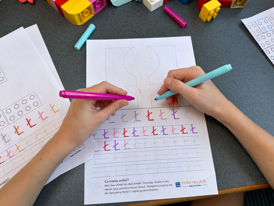 36 Kart Pracy - Alfabet Malucha - Poznajemy litery z klockami - część 2 od Ł do Z Alfabet-lu