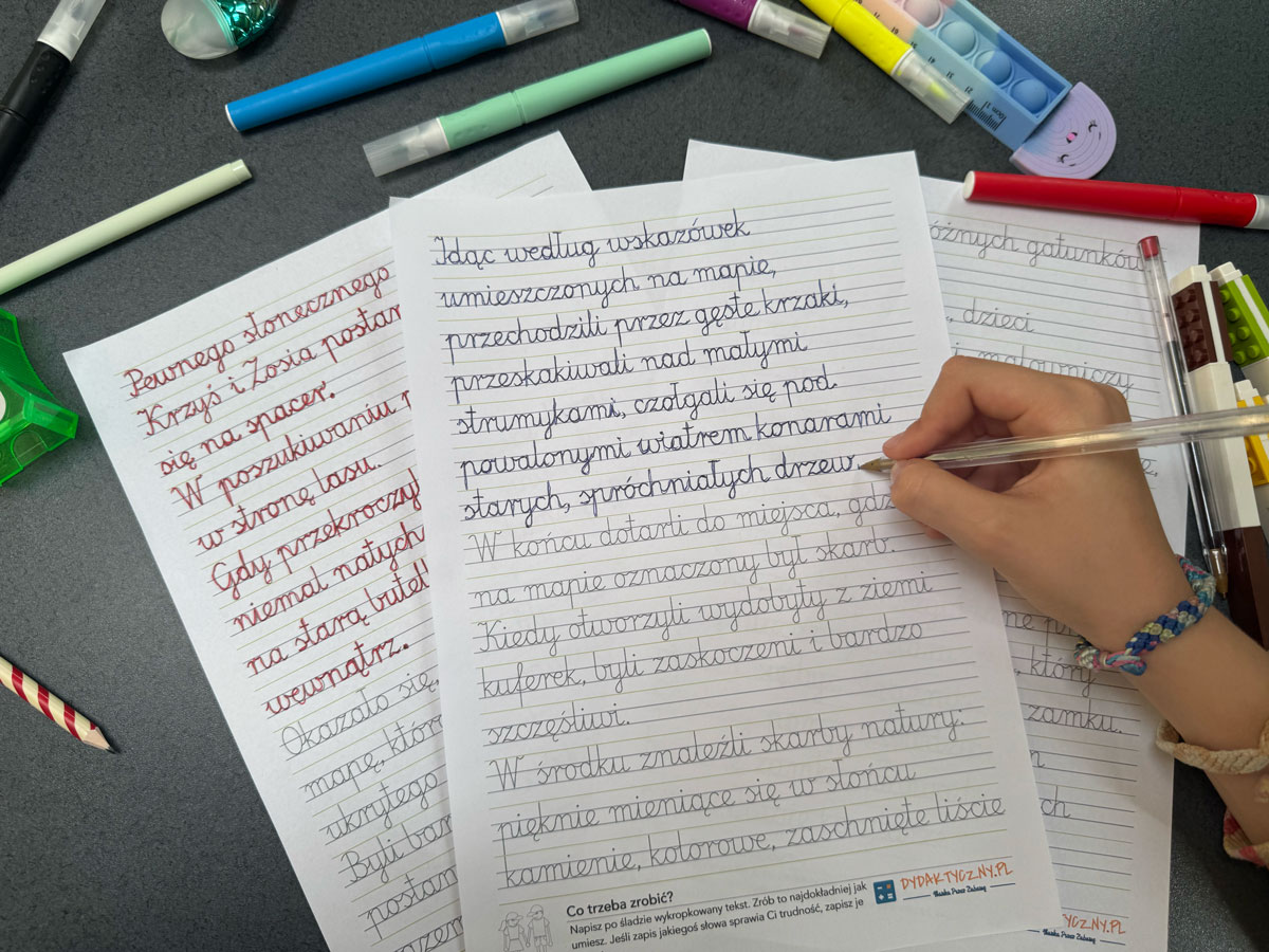 10 Kart Pracy - Pismo odręczne - pełne zdania 2