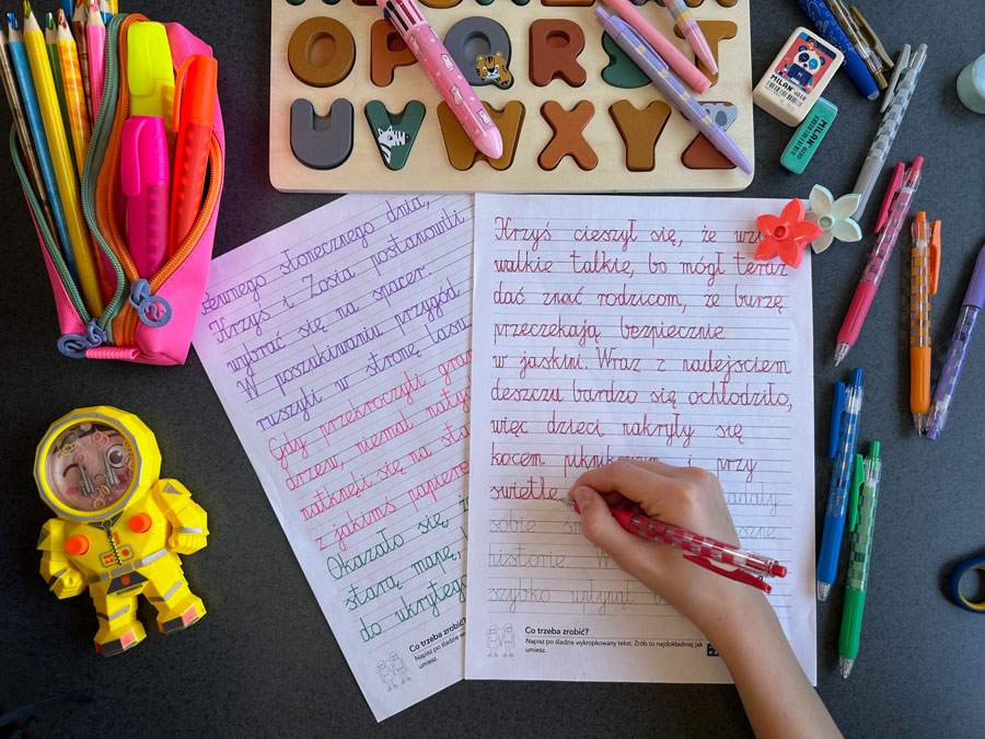 10 Kart Pracy - Pismo odręczne - pełne zdania pismo-odreczne-zdania