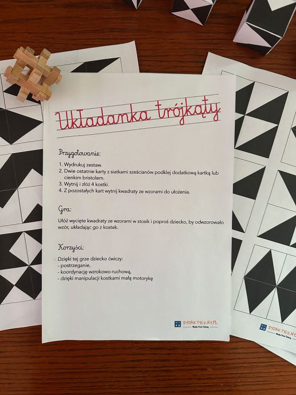 Układanka lewopółkulowa - trójkąty dydaktyczny