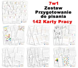Zestaw 7w1 - Przygotowanie do Pisania - 142 Karty dydaktyczny