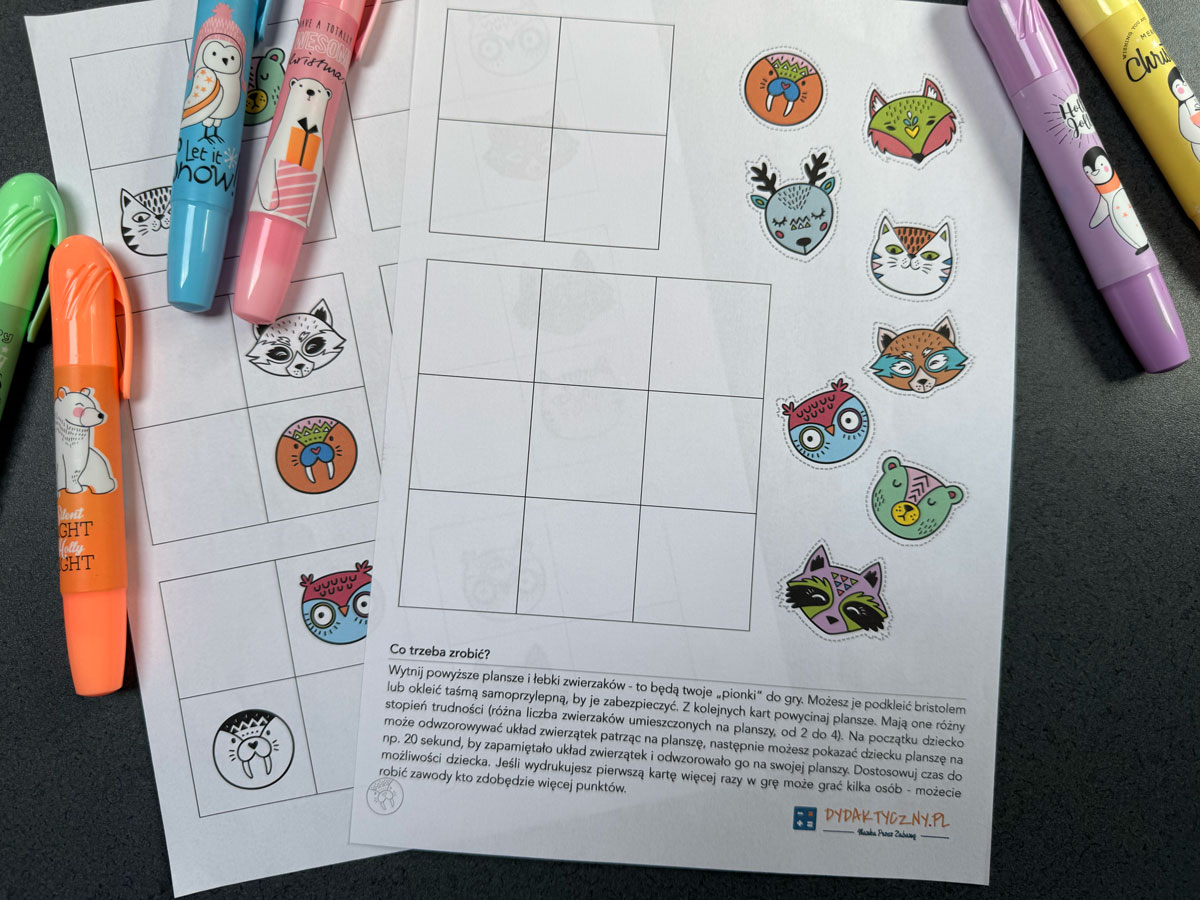 12 Kart Pracy - Ćwiczenie pamięci - karty dodatkowe 2