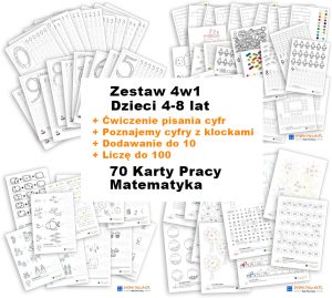 Zestaw 4w1 🙋‍♂️ Ułamki + Krzyżówki i Diagramy + Tabliczka Mnożenia + Logika 😍 dydaktyczny