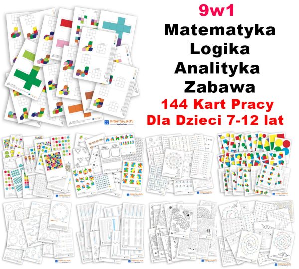 Zestaw 9w1 - Fajna Matematyka - Duży Zestaw - 144 Karty  dydaktyczny