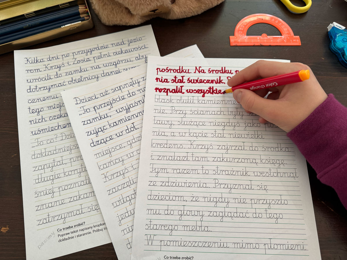 8 Kart Pracy - Pismo odręczne - pełne zdania - część II 3