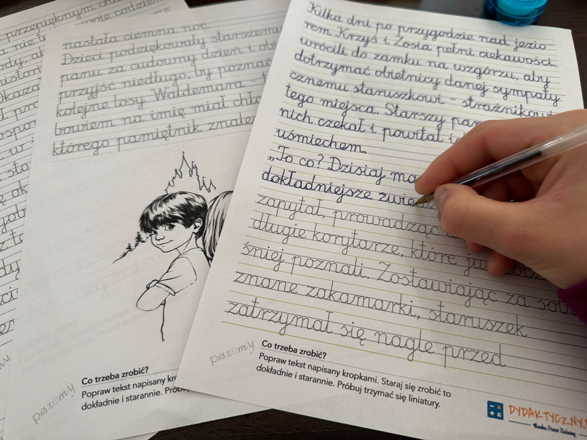 8 Kart Pracy - Pismo odręczne - pełne zdania - część II 5