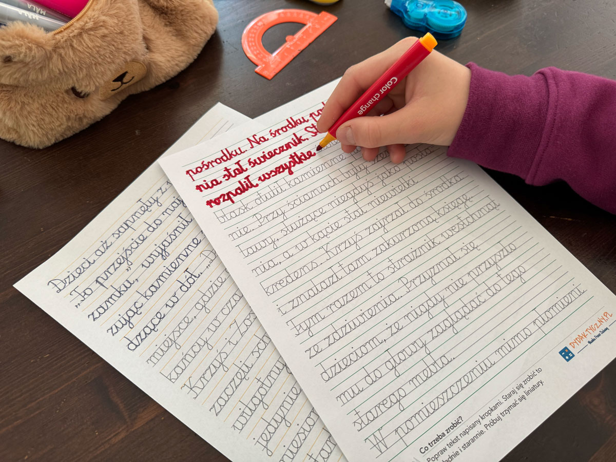 8 Kart Pracy - Pismo odręczne - pełne zdania - część II 7