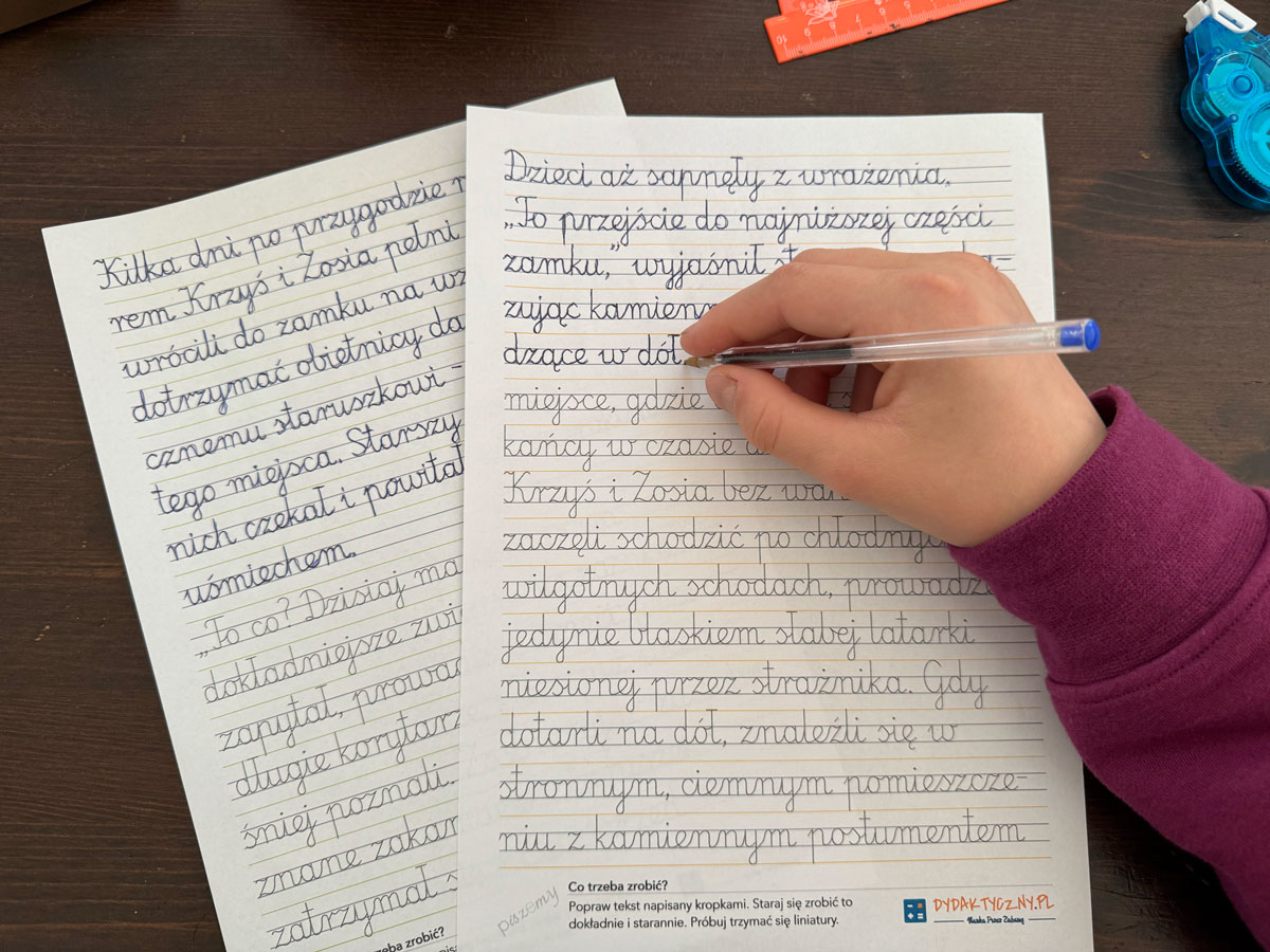 8 Kart Pracy - Pismo odręczne - pełne zdania - część II 8