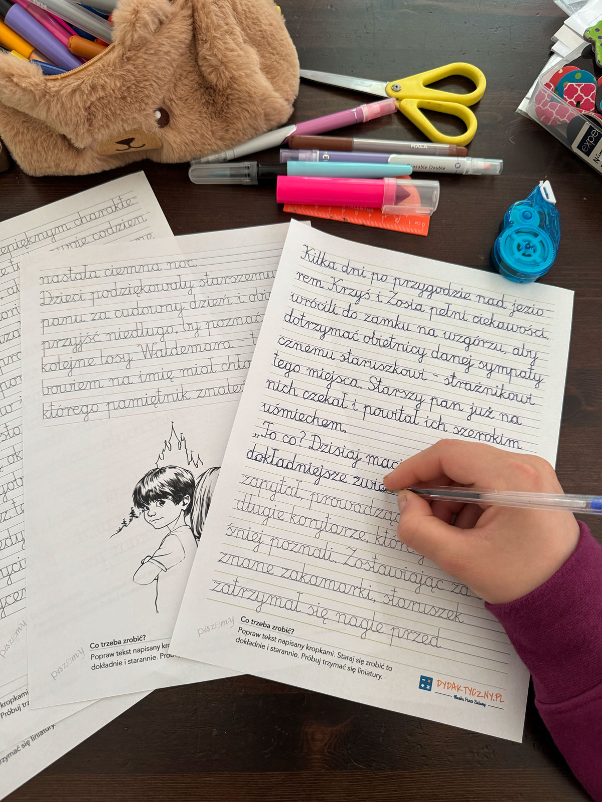 8 Kart Pracy - Pismo odręczne - pełne zdania - część II 9