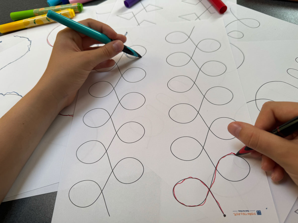 30 Kart Pracy - Rysowanie oburącz - wspomaganie współpracy pomiędzy półkulami mózgu 7