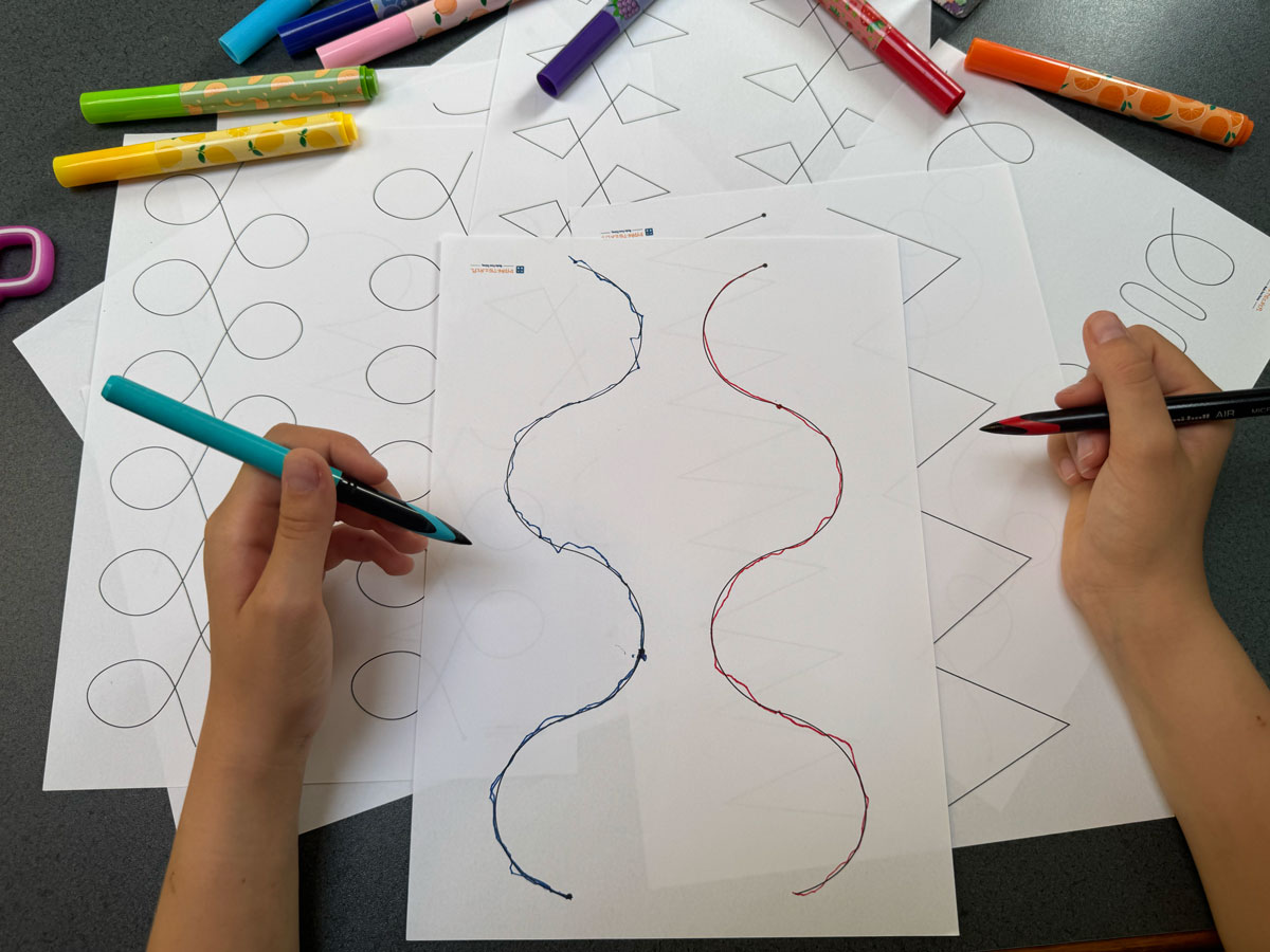 30 Kart Pracy - Rysowanie oburącz - wspomaganie współpracy pomiędzy półkulami mózgu 8