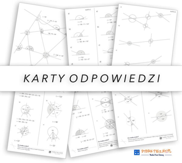 12 Kart Pracy - Właściwości kątów - wierzchołkowe i przystające dydaktyczny