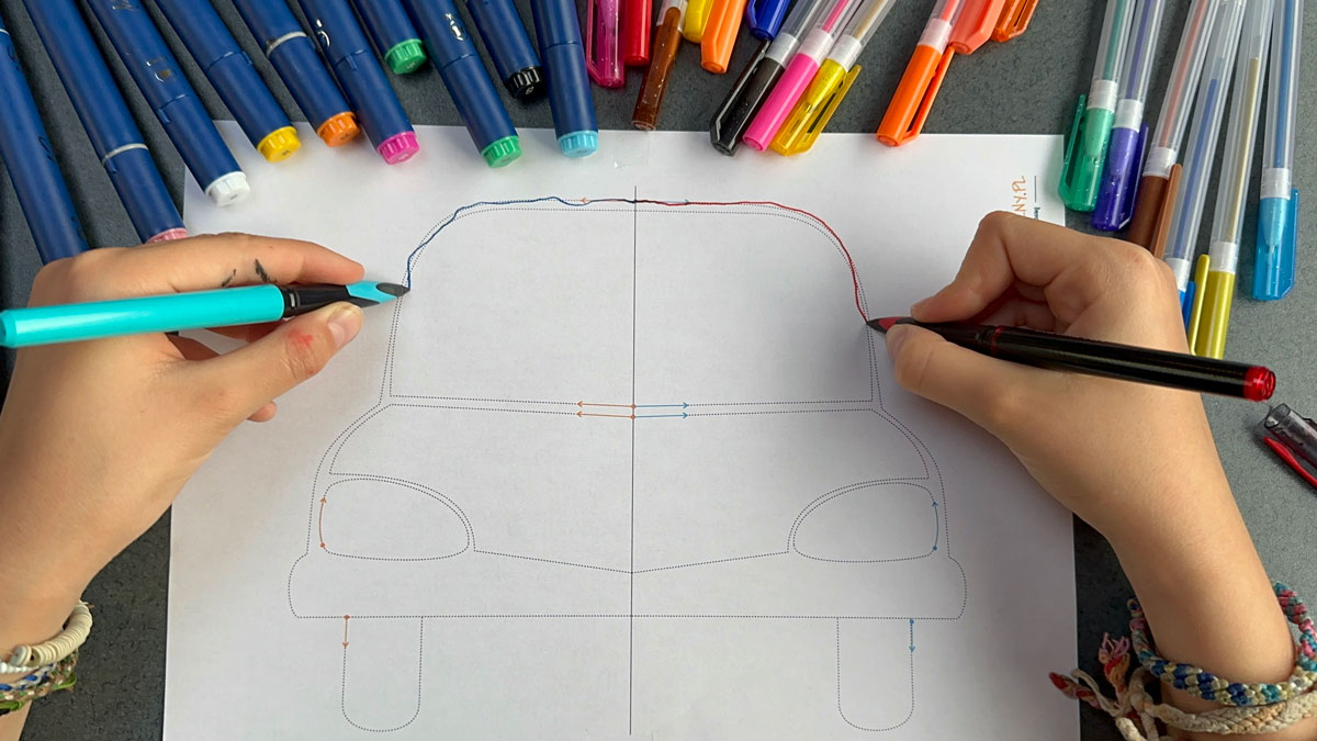 16 Kart Pracy - Rysowanie oburącz dla młodszych - wspomaganie współpracy pomiędzy półkulami mózgu 4